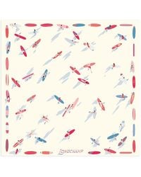 Longchamp - En Attendant La Vague Silk Scarf - Lyst