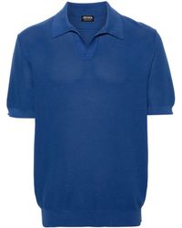 Zegna - Waffle-knit Cotton Polo Shirt - Lyst