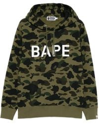 A Bathing Ape - Classic Camouflage Hoodie With Bold Lettering - Lyst