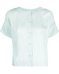 Emporio Armani - Check-pattern Short-sleeve Blouse - Lyst