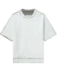 MM6 by Maison Martin Margiela - Raw-Edge Short-Sleeve Top - Lyst