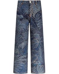 Etro - Foliage-jacquard Straight-leg Jeans - Lyst