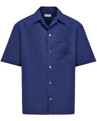 Alexander McQueen - Seal Logo-embroidered Bowling Shirt - Lyst