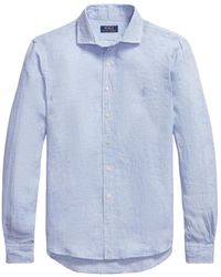 Polo Ralph Lauren - Houndstooth-Pattern Embroidered Pony Shirt - Lyst