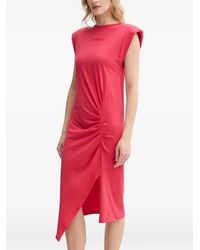 Pinko - Padded-Shoulder Side-Split Midi Dress - Lyst