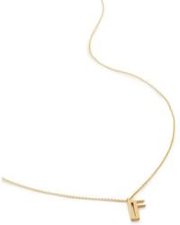 Monica Vinader - Alphabet F-Pendant Necklace - Lyst