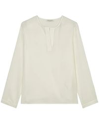 Marc O' Polo - Geplooide Blouse Met Kraag En Lange Mouwen - Lyst