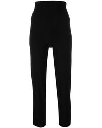 Norma Kamali - High-waisted Slim-fit Trousers - Lyst