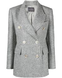 Lorena Antoniazzi - Checked Double-breasted Blazer - Lyst