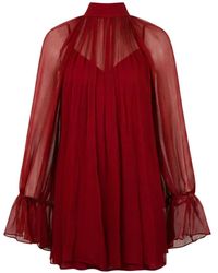 STAUD - Roux Ruffled Mini Dress - Lyst