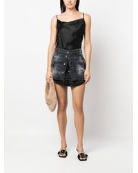 DSquared² - High-waisted Distressed-effect Denim Skirt - Lyst