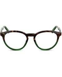 Longchamp - Tortoiseshell-Effect Round-Frame Glasses - Lyst