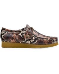 Clarks - Wallabee Snake-Print Boat Shoes - Lyst