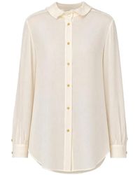 Alberta Ferretti - Rounded-Tip Collar Long-Sleeved Shirt - Lyst