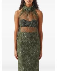 Nenette - Felix Lace Feather-Trim Top - Lyst