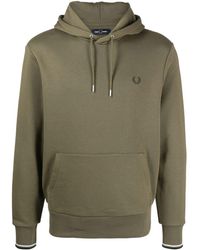 Fred Perry - Embroidered-logo Drawstring Hoodie - Lyst