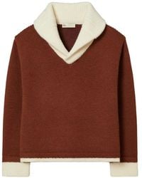 Tory Burch - Pull Colour Block À Col V - Lyst