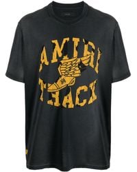 Amiri - Track T-Shirt aus Baumwoll-Jersey mit Logoflockdruck - Lyst