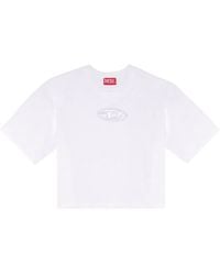 DIESEL - T-angie T-shirt With Peekaboo Logo White - Lyst