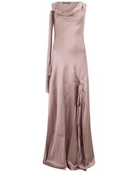 Alberta Ferretti - Asymmetric Silk Maxi Dress - Lyst