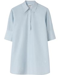 Jil Sander - Striped Half-Sleeve Cotton Shirt - Lyst