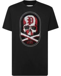 Philipp Plein - Skull&Bones-Patch Cotton T-Shirt - Lyst