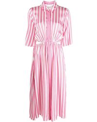 Forte Forte - Cut-out Detail Striped Midi Dress - Lyst