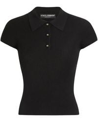 Dolce & Gabbana - Ribbed Polo Top - Lyst