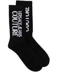 Versace Jeans Couture - Logo-Print Cotton Socks - Lyst