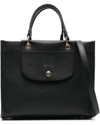 Longchamp - Cabas S Schwarze Metis-Leder-Handtasche - Lyst