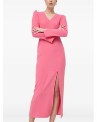 Notes Du Nord - Cut-Out Long-Sleeve Midi Dress - Lyst