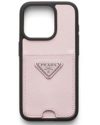 Prada - Triangle Logo Iphone 15 Pro Case - Lyst