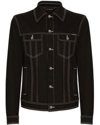 Dolce & Gabbana - Contrast-stitching Denim Jacket - Lyst