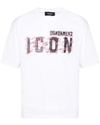 DSquared² - White Cotton Jersey T-shirt - Lyst