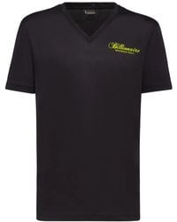 Billionaire - Logo-Embroidered V-Neck T-Shirt - Lyst