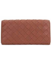 Bottega Veneta - Continental Intrecciato Leather Wallet - Lyst