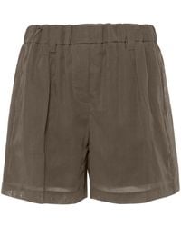 Brunello Cucinelli - Pleat-detail Cotton Shorts - Lyst