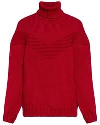 DSquared² - Roll-Neck Chevron-Knit Sweater - Lyst