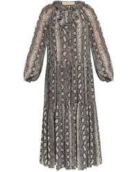MICHAEL Michael Kors - Robe Mi-Longue À Imprimé Peau De Serpent - Lyst