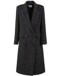 Gaelle Paris - Double-Breasted Chevron-Weave Coat - Lyst