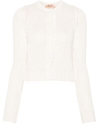 N°21 - Press-Stud Chunky-Knit Cardigan - Lyst