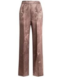 Etro - Jacquard Trousers With Floral Paisley Motif - Lyst
