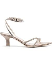3Juin - Crystal-Embellished Low-Heel Sandals - Lyst