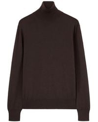 Agnona - Pull En Maille Côtelée À Col Roulé - Lyst