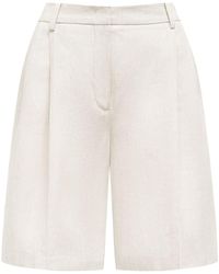 12 STOREEZ - Pleated Linen Shorts - Lyst