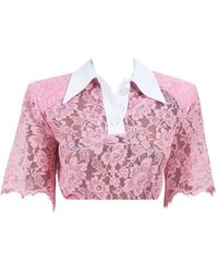 ROWEN ROSE - Lace Polo-Style Top - Lyst