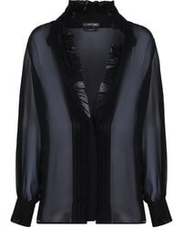 Tom Ford - Georgette Silk Blouse - Lyst
