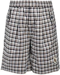 BREATH - Check-Pattern Embroidered-Logo Shorts - Lyst