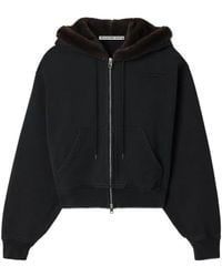 Alexander Wang - Hoodie Zippé À Capuche En Fourrure Artificielle - Lyst