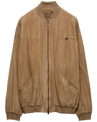 Prada - Suede Bomber Jacket - Lyst